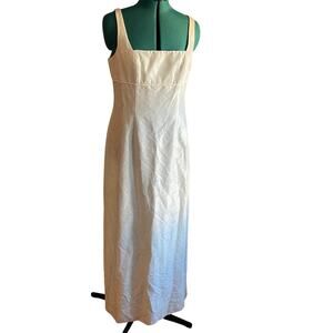 Vintage Phoebe Regency Floral Embroidered 100% Silk Bridal Wedding Dress size 12